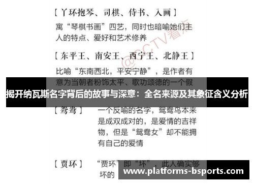 揭开纳瓦斯名字背后的故事与深意：全名来源及其象征含义分析